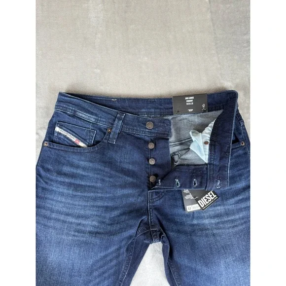Diesel Larkee Straight Leg Jeans Mens 32x32 Dark Blue Denim Button Fly $195 NWT